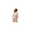Soutien-gorge ouvert et string rouge à larges bandes sexy 